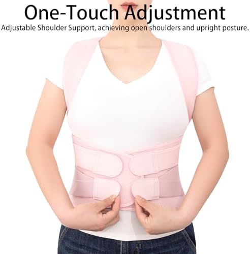 Back Brace Posture Corrector for Women and Men Adjustable Shoulder Straightener Helps Reduce Upper Lower Back Pain Relief Support Hump Scoliosis Hunchback Slouching Kyphosis Traction Correction Syste Pink X-Large