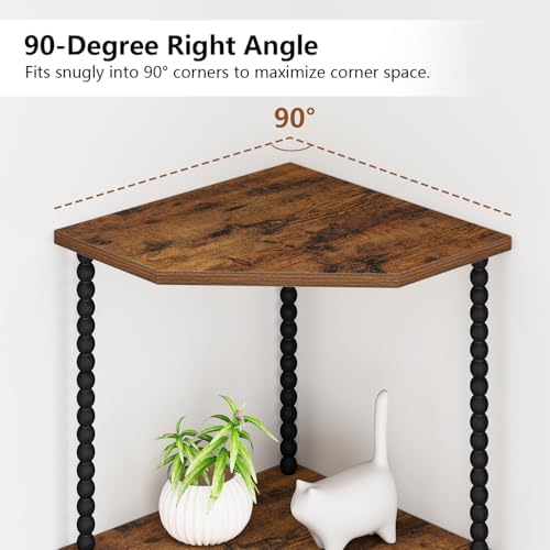 YINMIT Corner Shelf Stand, Standing Corner Display Shelf, 2 Tier