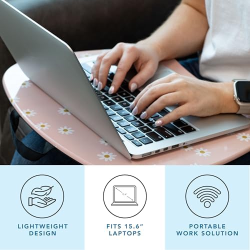LAPGEAR MyStyle Lap Desk – Pink Daisy, Fits 15.6” Laptops