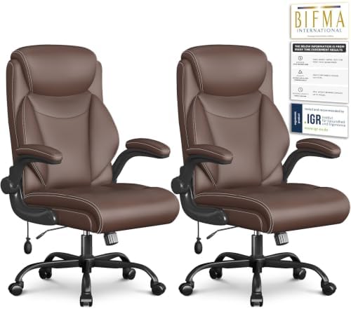 Ergonomic Office Chair,Inflatable Lumbar Support High Back Chair,Brown