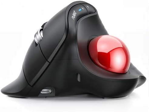 Nulea Wireless Ergonomic Vertical Trackball Mouse Thumb Control