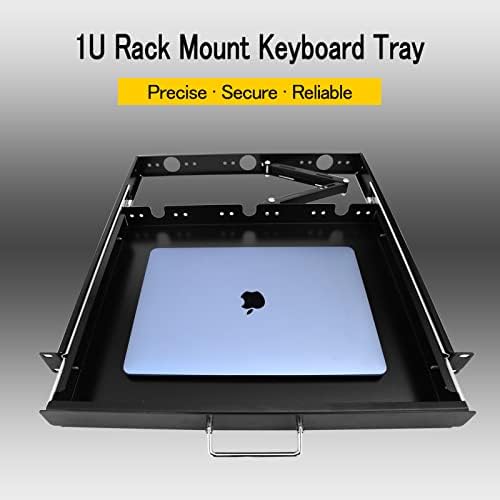 1U Rack Mount Sliding Keyboard Tray Cantilever for Server Data Network Rack