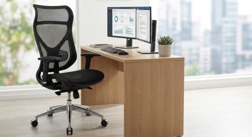 TR-Mesh Velo Full Mesh Office Performance Chair Set - Set of 2 High Back Ergonomic Chairs with Premium Suspension, Open-Air Back Support, Butterfly Tilt Control, Polished Base