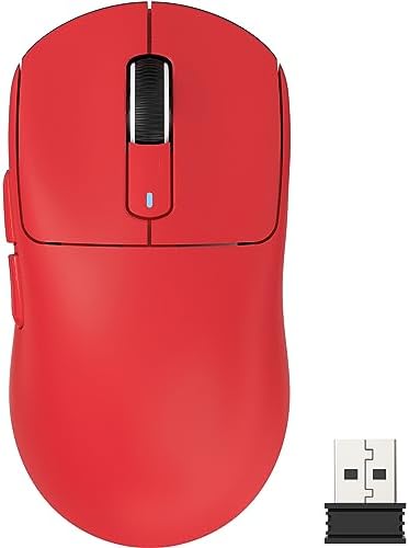 ATTACK SHARK X3 Lightweight Wireless Gaming Mouse with Tri-Mode 2.4G/USB-C Wired/Bluetooth,26K DPI, PAW3395 Optical Sensor,Kailh GM8.0 Switch,5 programmable Buttons for PC/Win/Mac(Red)