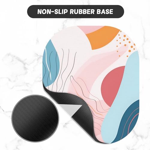 Small Mouse Pad, 6 x 7 Inch, Oval Mini Mouse Pad with Non-Slip Rubber Base for Laptop Wireless Mouse Keyboard Tray Mousepad, Color Abstract