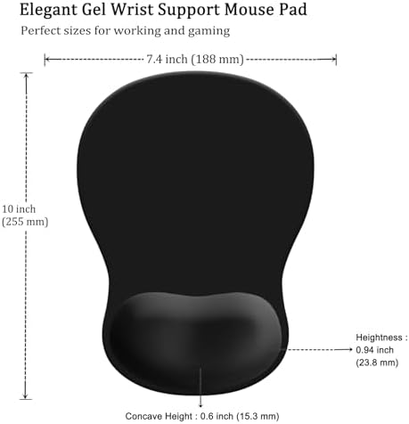 Mouse Pad, Mouse Pad with Wrist Support (Black)
