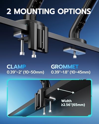 Single Gaming Monitor Arm for 24"-57" Screens, Up to 60 lbs, Black