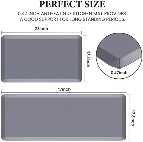 HappyTrends 2 PCS Kitchen Mat Cushioned Anti-Fatigue Floor Mat, Heavy Duty