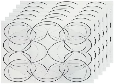Shrahala Geometric Pattern Placemats, Symmetrical Circle Design Table Mat Linen Burlap Washable Double-Deck Heat Insulation for Dining/Kitchen Table Set of 6 (12 X 18 Inch)
