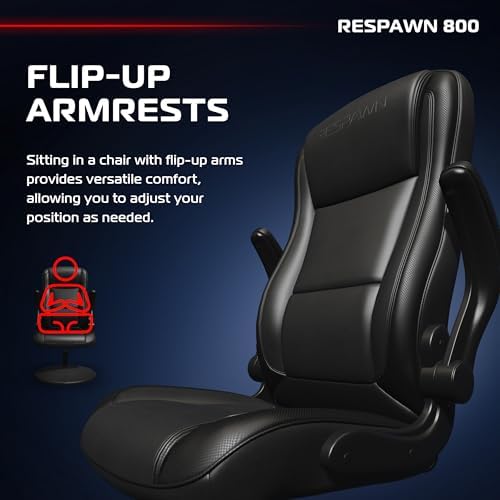 RESPAWN 800 Console Rocker Gaming Chair, Swivel Seat with Lumbar Support