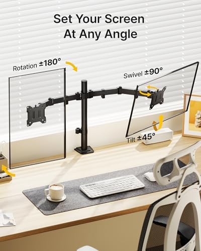 monTEK Heavy-Duty Dual Monitor Stand for 17-32", 22 lbs Each
