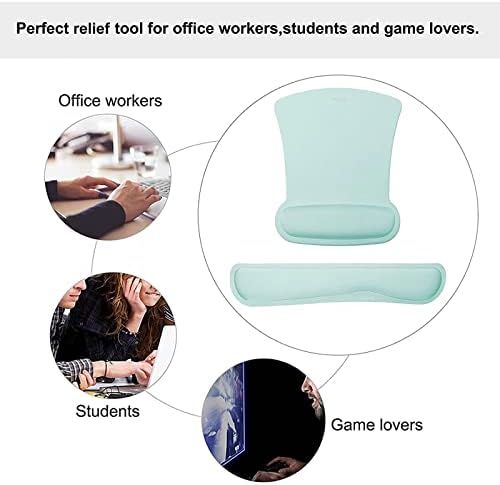 MOSISO Wrist Rest Support for Mouse Pad & Keyboard Set, Mint Green