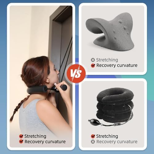 Comness Cervical Neck Traction Device for Home Use, Adjustable Neck Stretcher Strap Over Door for Pain Relief and Spinal Decompression, Restore Natural Curve of The Neck