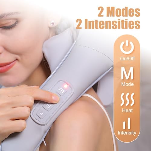 MASGRE Shiatsu Neck and Shoulder Massager with Heat for Pain Relief