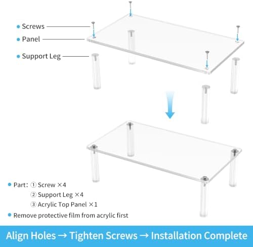 Acrylic Monitor Stand Riser 14X7.8 Clear Computer Stand Riser