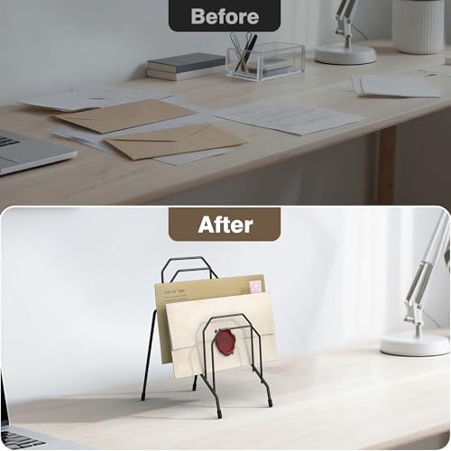 Gawerk Incline Desk Mail Organizer Letter Holder with 6-Section 2 Pack