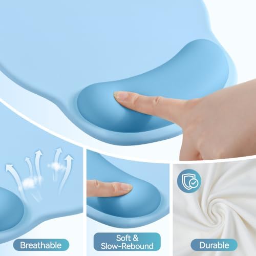 Mouse Pad with Wrist Rest, 2-in-1 Mousepad with Wrist Support Set