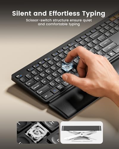 ProtoArc KM60 Wireless Ergonomic Keyboard Mouse Combo, Black
