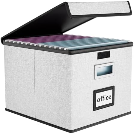 File Organizer Box with Lids, Collapsible File Folder Organizer