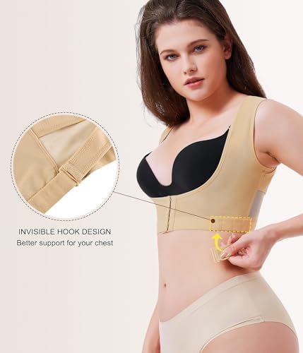 URSEXYLY Upper Back Brace for Women Breathable Posture Corrector Posture Support Back Straightener Pain Relief(Beige,3XL)