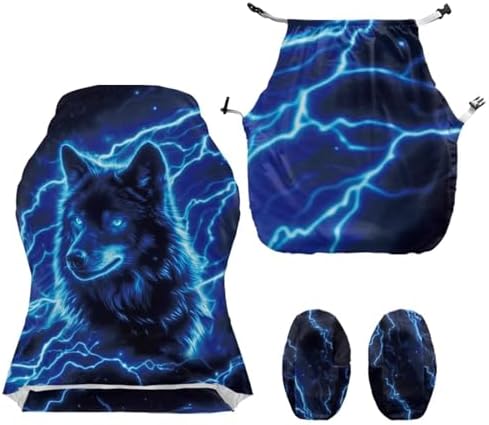 Wolf Lightning Gaming Chair Covers Washable Game Chair Cover Saint Patrick's Day Computer Reclining Gamer Chairs Protector Slipcovers with Armrest Covers