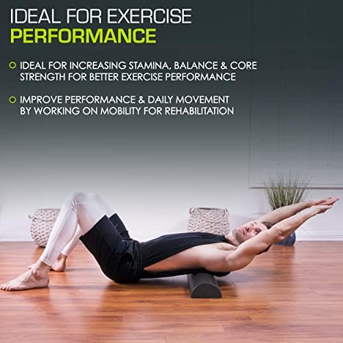 ProsourceFit High Density Foam Rollers - inches long. Firm Full Body Athletic Massager for Back Stretching, Yoga, Pilates, Post Workout Trigger Point Release