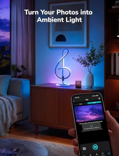 Lepro TB2 AI Smart Table Lamp, RGB+IC Modern Treble Clef Spiral Desk Light