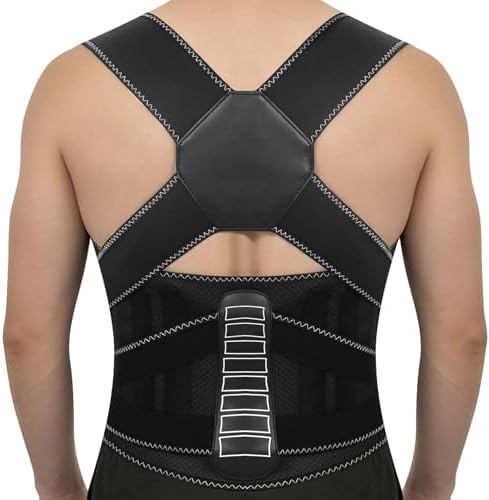 Posture Corrector for Women and Men Back Brace Lower Comfortable Back Support Straightener Pain Relief Slouching Kyphosis Lnvisible Under Upper Hunchbac Hump Scoliosis Adjustable Uprigh Black Small