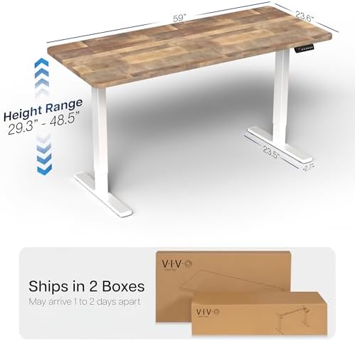 VIVO Reclaimed Wood 60 x 24 in Standing Desk, DESK-KIT-1W6P