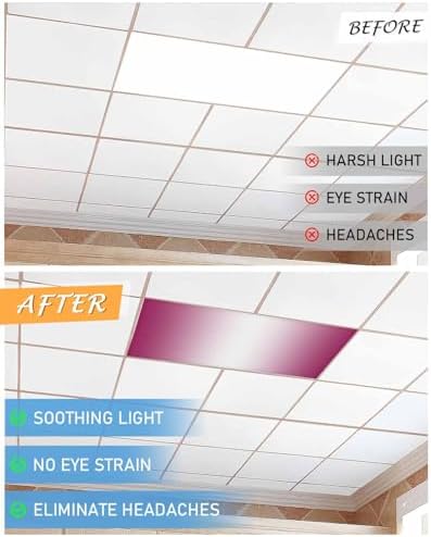 Rose Red Magnetic Fluorescent Light Covers for Ceiling Lights 2 x 4 Feet,White Gradient Minimalist Geometric Aesthetics Office Classroom Kitchen Drop Ceiling Light Covers Lighting Filters Shade 1 Pack