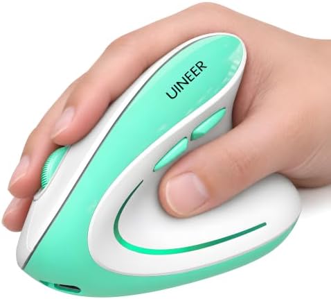 Uineer Wireless Ergonomic Vertical Mouse, 3200 DPI, BT 4.0/5.0/2.4G USB-A