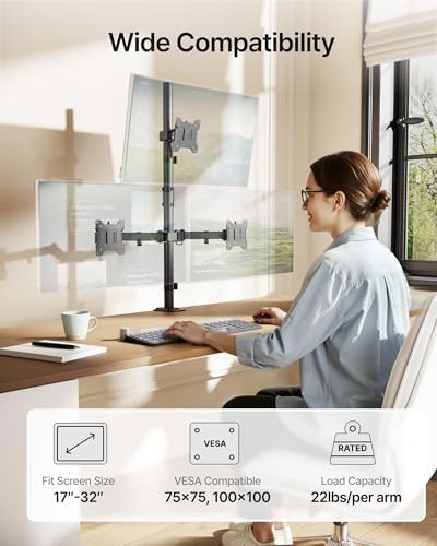 monTEK Triple Monitor Stand for 17-32" Screens, 22 lbs Each