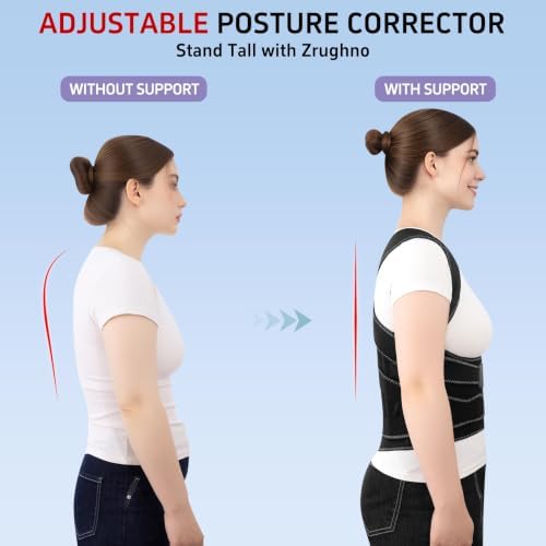 Posture Corrector for Women and Men Back Brace Straightener Instant Scoliosis Care Adjustable Shoulder Straps Hunchback Support Kyphosis Upright Thoracic Full Correction Relief Pain(Black M)