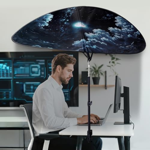 Large Size 52''Office Cubicle Shade Cubicle Desk Light Shield to Block Anti-Glare Cover Light Sensitive Professionals Cubicle Light Quick Install Shading Light Shade with Clamp(Patent Pending)