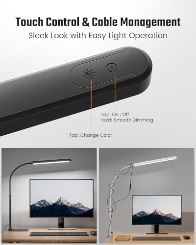 SUPERDANNY Eye-Caring LED Desk Lamp Work Lamp Office Lamp with Base