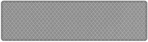 GelPro Anti-Fatigue Designer Comfort Kitchen Floor Mat, 30x108, Trellis Grey Stain Resistant Surface with 3/4” Thick Ergo-Foam Core for Health and Wellness