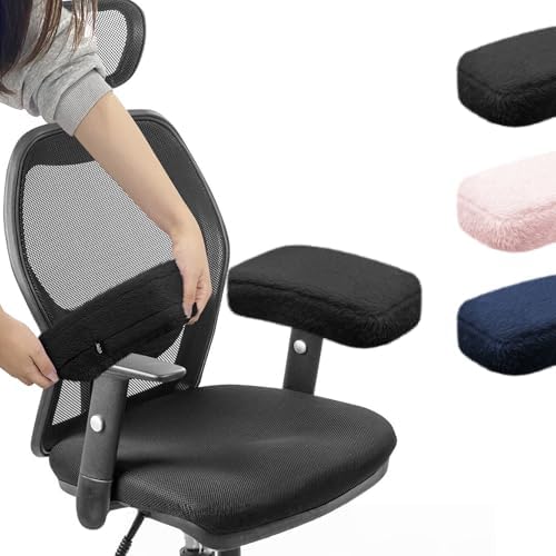 SPRING SEAON Desk & Office Chair Arm Pads Covers Fuzzy Memory Foam Pads
