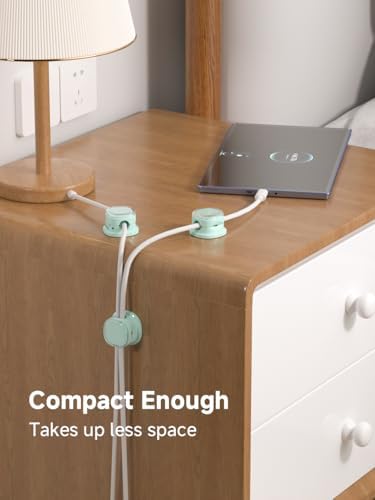Magnetic Cable Clips, Adjustable Cord Holder Management, Adhesive Wire Keeper Organizer for Home Office Desk Phone PC Car Wall Desktop Nightstand Appliance (9-PCS Cyan)