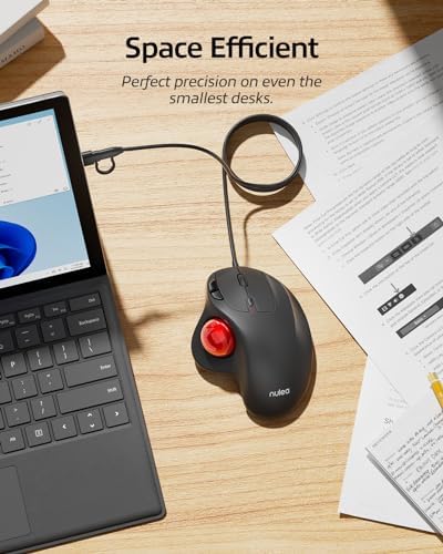 Nulea M509 Wired Trackball Mouse Ergonomic Thumb Control Type C USB