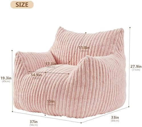 Achicsofar Bean Bag Chair for Adults Teens, Comfy Faux Fur Beanbag Armchair