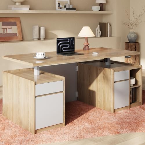 ModernMate 71" Executive Electric Standing Desk with 3 Drawers & Storage