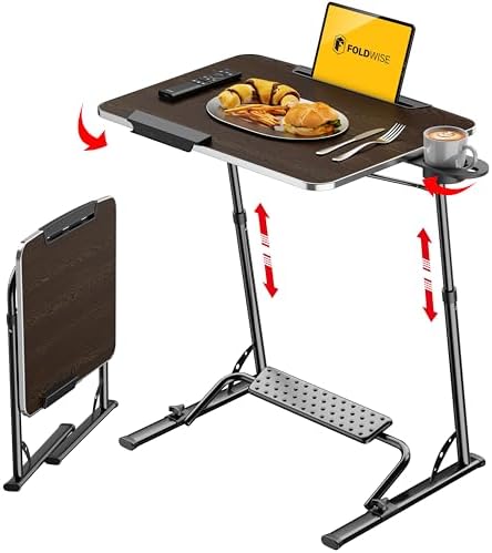 FoldWise Upgraded Folding TV Tray Table, Sturdy Couch & Dinner Laptop Table