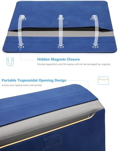 HYZUO 15-16 Inch Laptop Case Bag Sleeve with Stand, Klein Blue