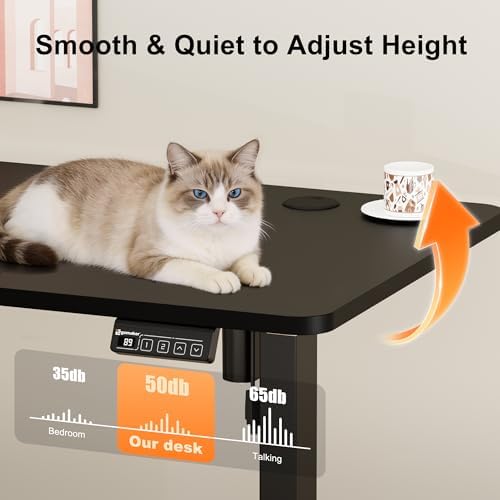 47"x24" Standing Desk, Height Adjustable Sit-Stand Home Office, Black