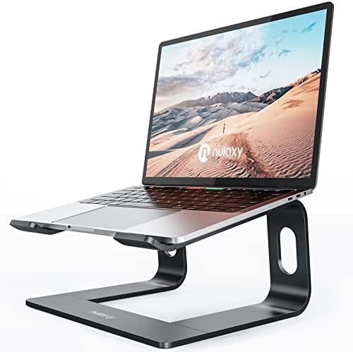 Nulaxy Full Aluminum Laptop Stand, Stable Support to 22 lbs, Black