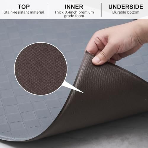 Kitchen Mats and Rugs Cushioned Anti-Fatigue, 47.2" x 70.9", Gray