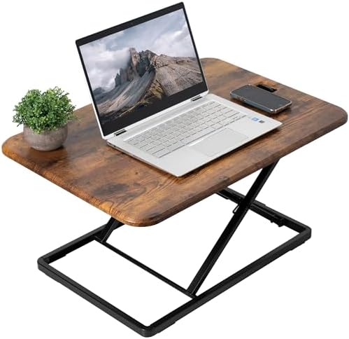 VIVO Vintage Brown 26 in Single Top Standing Desk Converter, DESK-V001JN