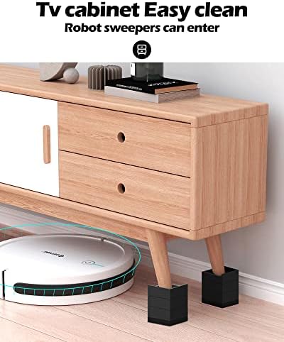 Furniture Risers, Tclouda Bed/Sofa/Desk/Table/Chair Leg/Fridge Lifts to 1.5, 3 and 4 in, Rectangle Adjustable Risers Blocks for Extenders, Heavy Duty Supports Up to 1300 Lbs, 3 in-Black-Square