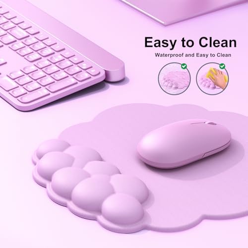 MOKURU Cloud Mouse Pad with Wrist Rest, Cloud Keyboard Wrist Rest, Mouse Pad Wrist Support, Ergonomic Keyboard Mouse Wrist Support (Pink)