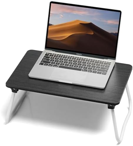 FISYOD Foldable Lap Desk, Laptop Bed Desk, Portable Bed Table, Laptop Stand for Bed & Couch, Lightweight & Mini - Black